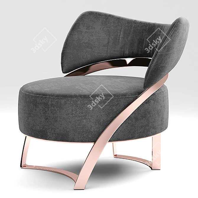 Luxury Gotham Armchair: Italian Elegance 3D model image 4