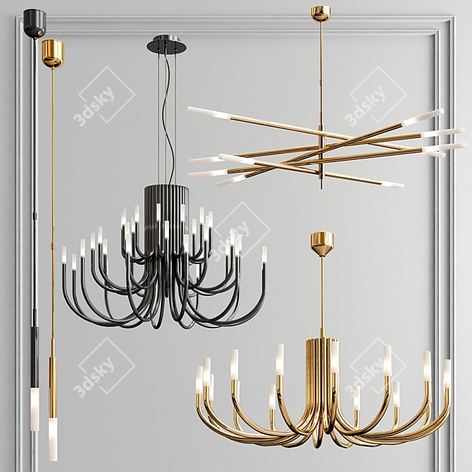 Elegant Rousseau Chandelier Collection 3D model image 5