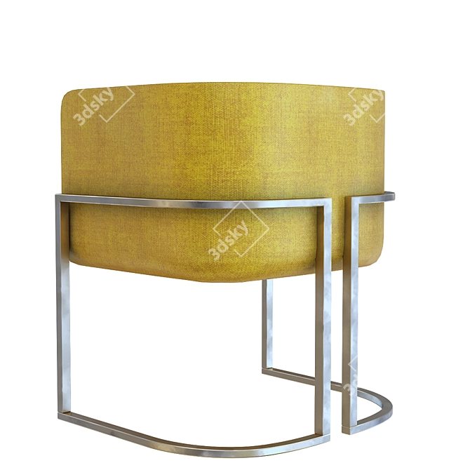 Modern Yellow Chair 3D model image 2