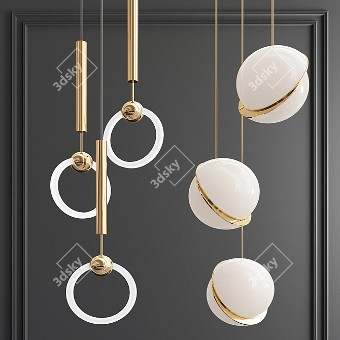 Sleek Pendant Lights_54 Top Brands 3D model image 2