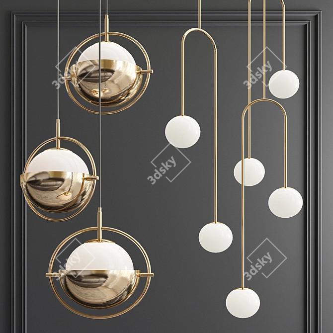 Sleek Pendant Lights_54 Top Brands 3D model image 3