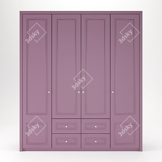 Custom-Built Wardrobe: Sleek & Spacious 3D model image 1