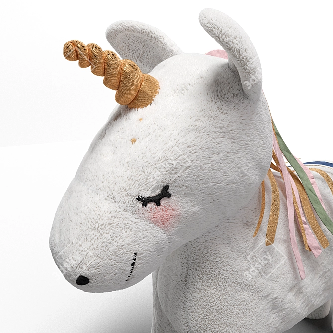 Magical Unicorn Plush Toy 3D model image 2