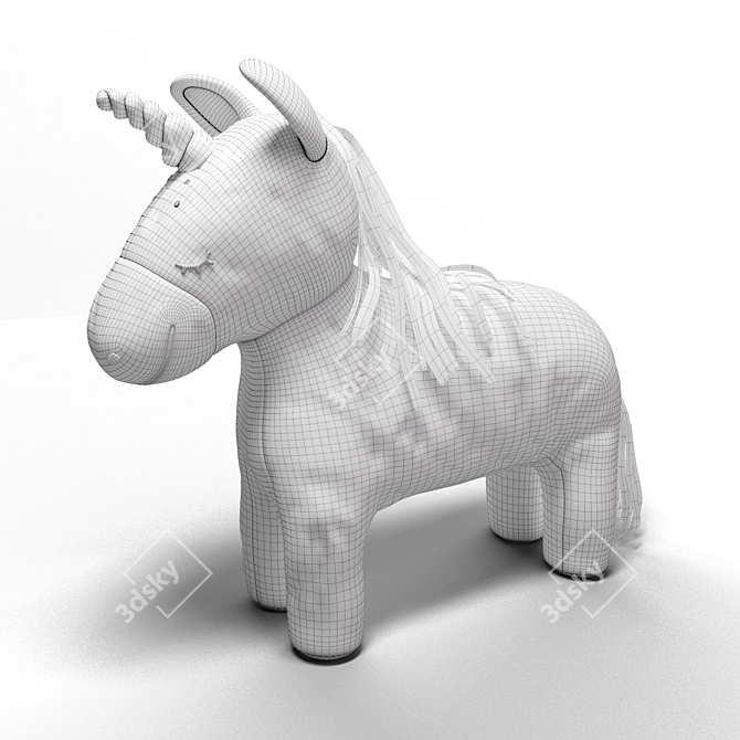 Magical Unicorn Plush Toy 3D model image 4