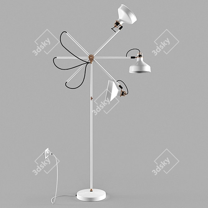 Modern Ikea Ranarp Floor Lamp: Rigged & Realistic 3D model image 1