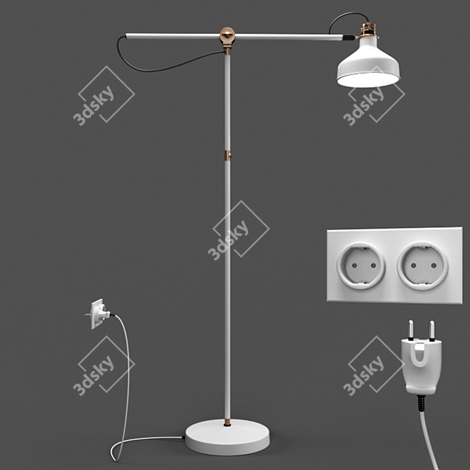 Modern Ikea Ranarp Floor Lamp: Rigged & Realistic 3D model image 5