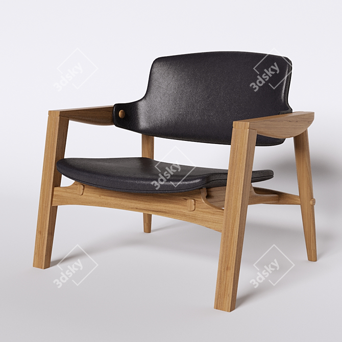 Ventura Retro Velvet Armchair 3D model image 1