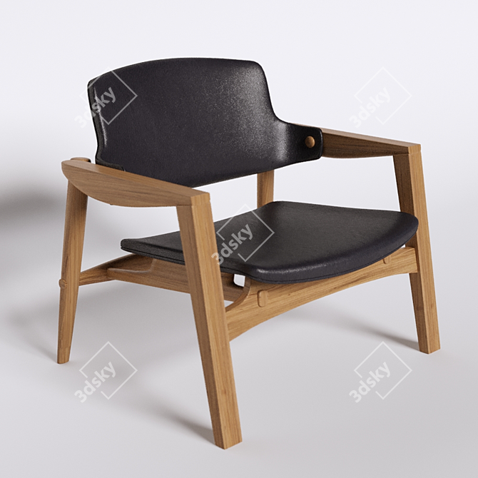 Ventura Retro Velvet Armchair 3D model image 2