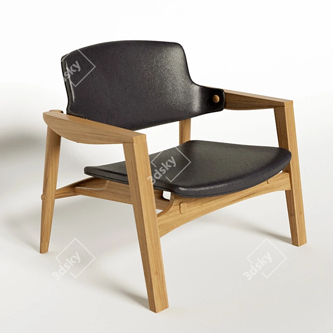 Ventura Retro Velvet Armchair 3D model image 3