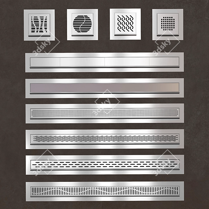 ACO Shower Grates & Channels Set 3D model image 2