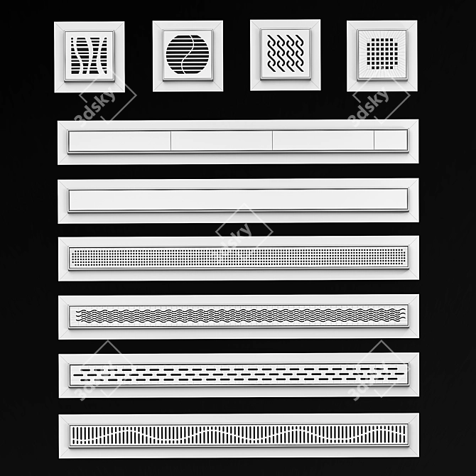 ACO Shower Grates & Channels Set 3D model image 3