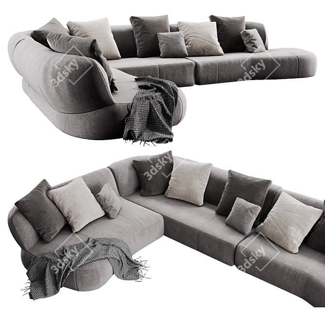 Modern Molteni&C Surf Sectional: Stylish & Spacious 3D model image 3