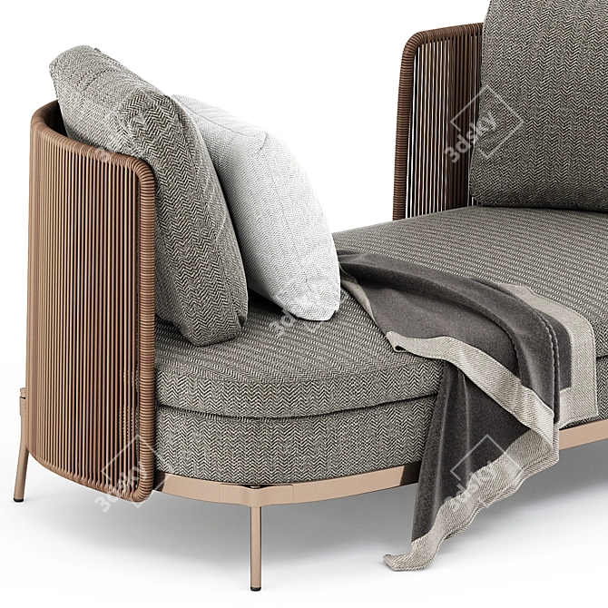Tape Cord Open Sofa: Minimalist Outdoor Elegance 3D model image 4