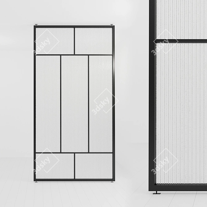 Title: Versatile Glass Partition 83 - Customizable and Stylish 3D model image 1