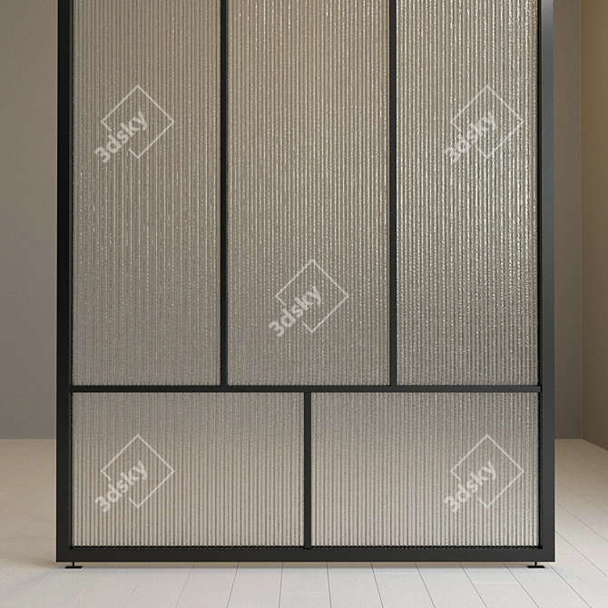 Title: Versatile Glass Partition 83 - Customizable and Stylish 3D model image 3