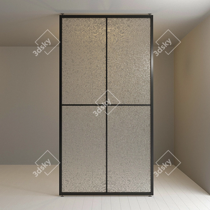 Sleek Glass Partition: Versatile and Customizable 3D model image 3