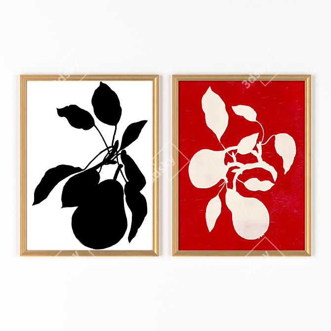 Artistic Frames Set: 2 Frames, 800x610mm, 2000x2000px Textures 3D model image 1