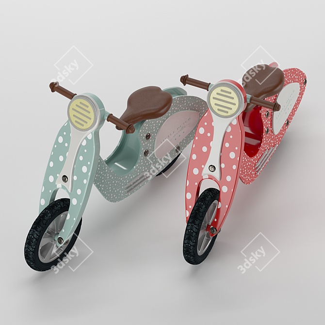 Little Dutch Kids Scooter 3D model image 2