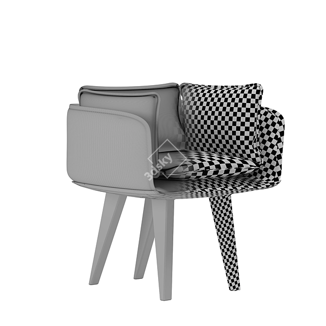 Velvet Luxury Chair 3D model image 4