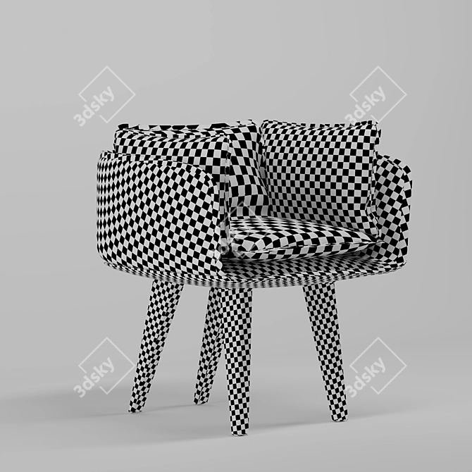 Velvet Luxury Chair 3D model image 5