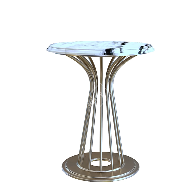 Sleek Circle Side Table 3D model image 1