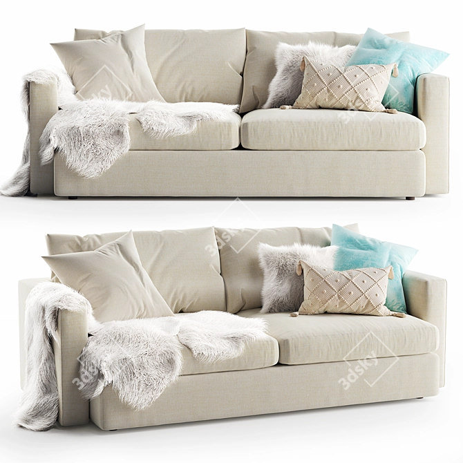 Lounge II Crate and Barrel Sofa: Modern Comfort 3D model image 1