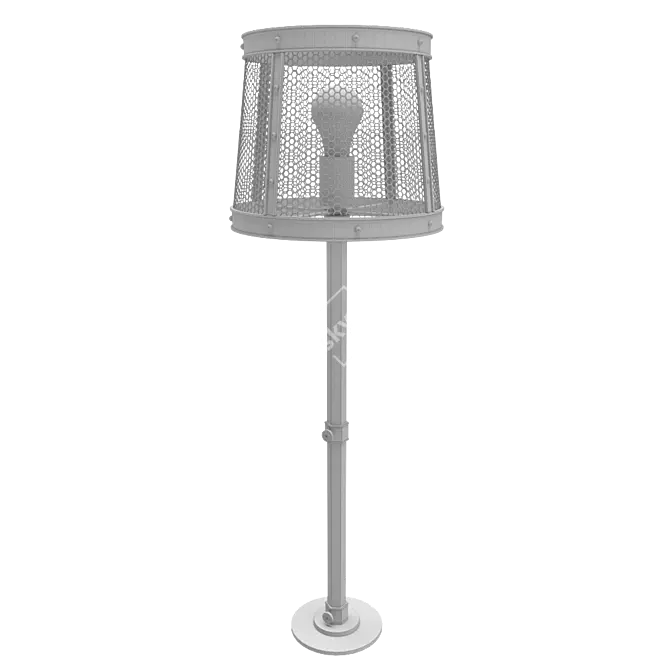 Sleek Mesh Shade Floor Lamp 3D model image 5