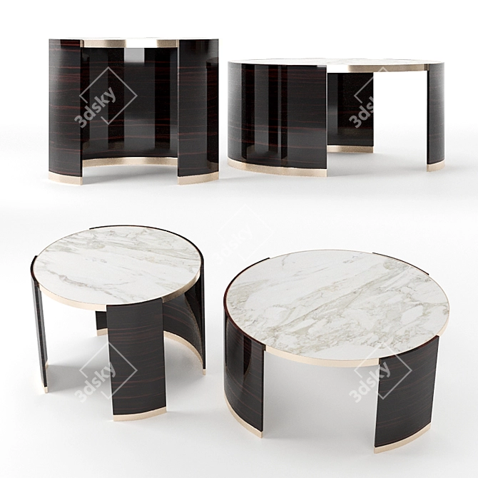 Jewel Coffee Table Set: 70cm & 90cm 3D model image 1