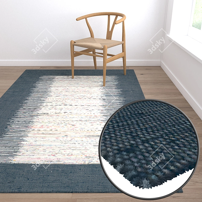 Luxury Textured Carpet Set 3D model image 5