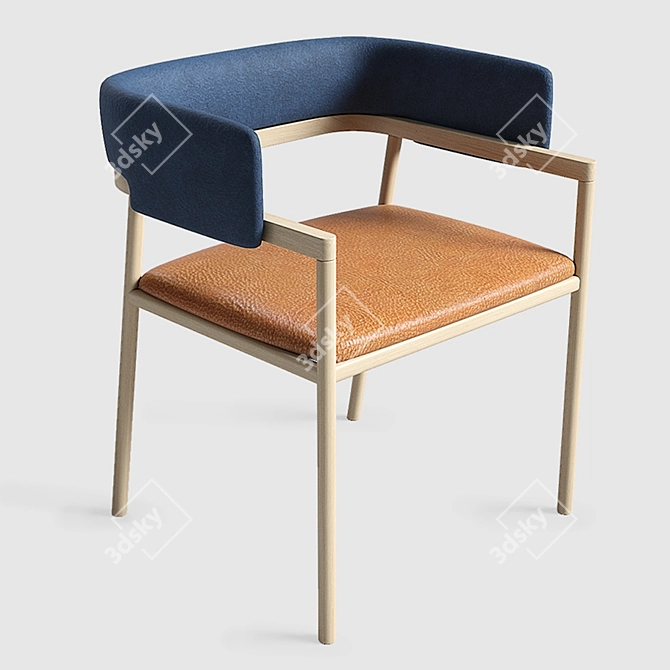 Sleek Modern Dining Chair 3D model image 5