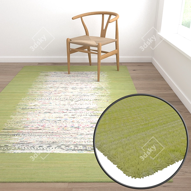 Luxury Textured Carpet Set 3D model image 5