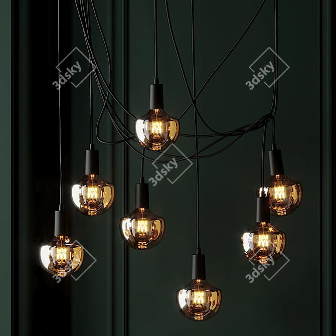 Elegant Wilma LED Chandelier 3D model image 3