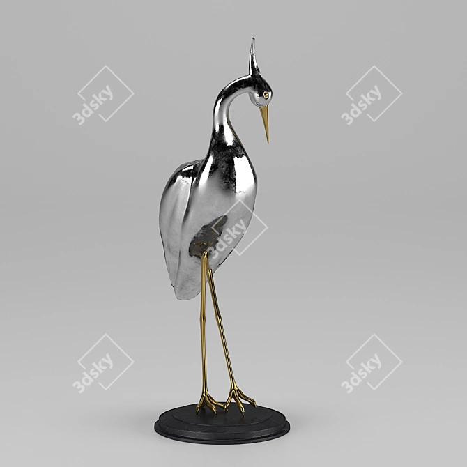 Elegant Stork Sculpture - Stunning Dimensions & Formats 3D model image 3