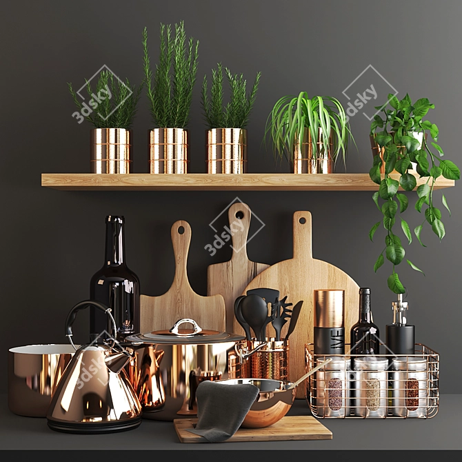 Cooper Kitchen Set - Complete Your Culinary Experience 3D model image 1