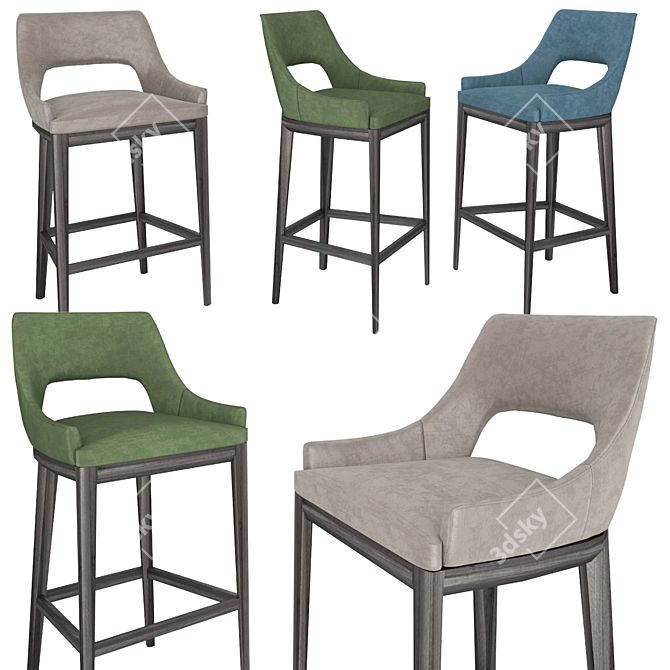 Elegant Marelli Grace Stool 3D model image 1