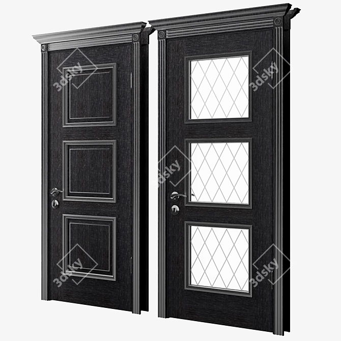 Elegant Triest Classic Doors 3D model image 2