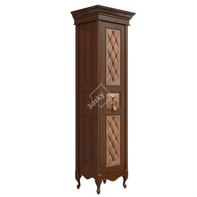 Classic Wood Wardrobe 3D model image 4