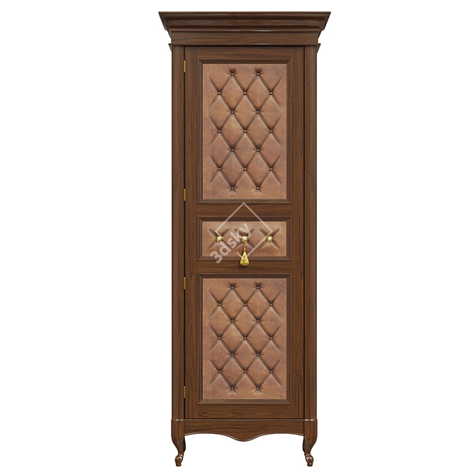 Solid Wood Wardrobe: Classic Elegance 3D model image 1