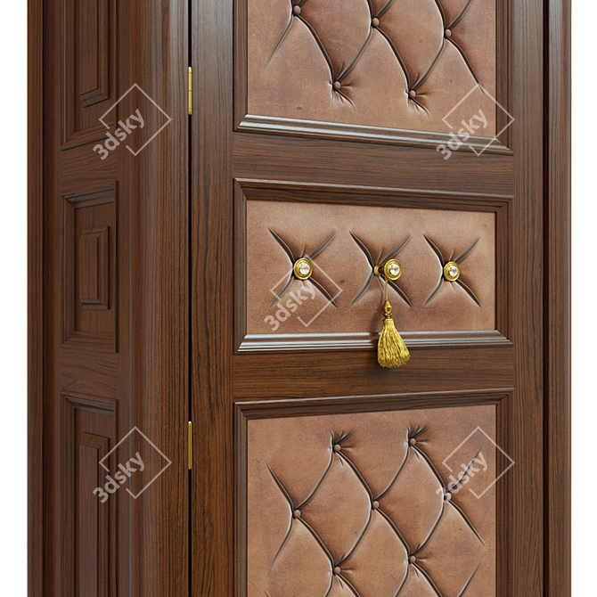 Solid Wood Wardrobe: Classic Elegance 3D model image 2