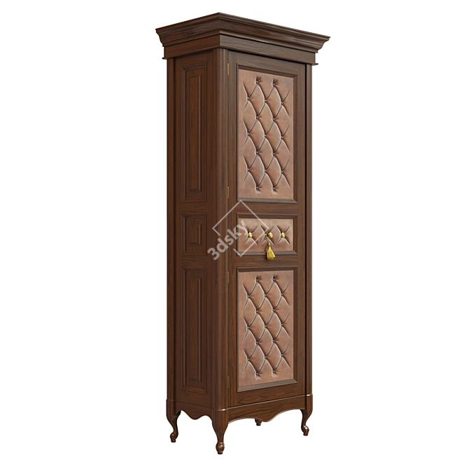 Solid Wood Wardrobe: Classic Elegance 3D model image 3