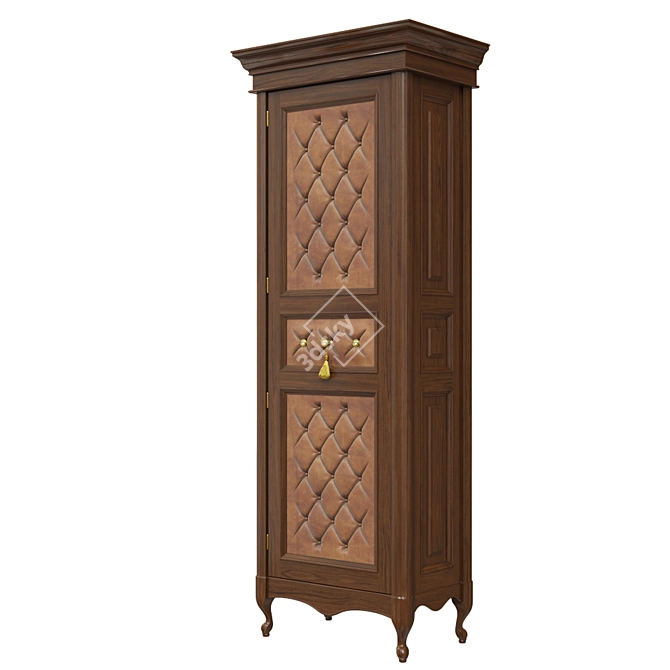 Solid Wood Wardrobe: Classic Elegance 3D model image 4