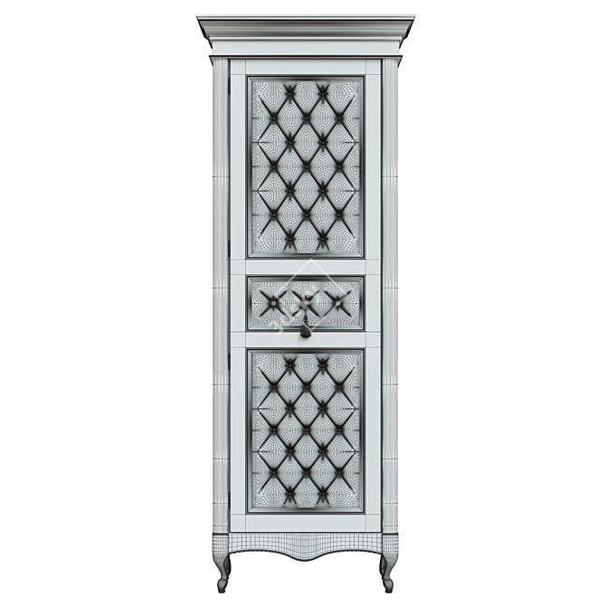 Solid Wood Wardrobe: Classic Elegance 3D model image 5