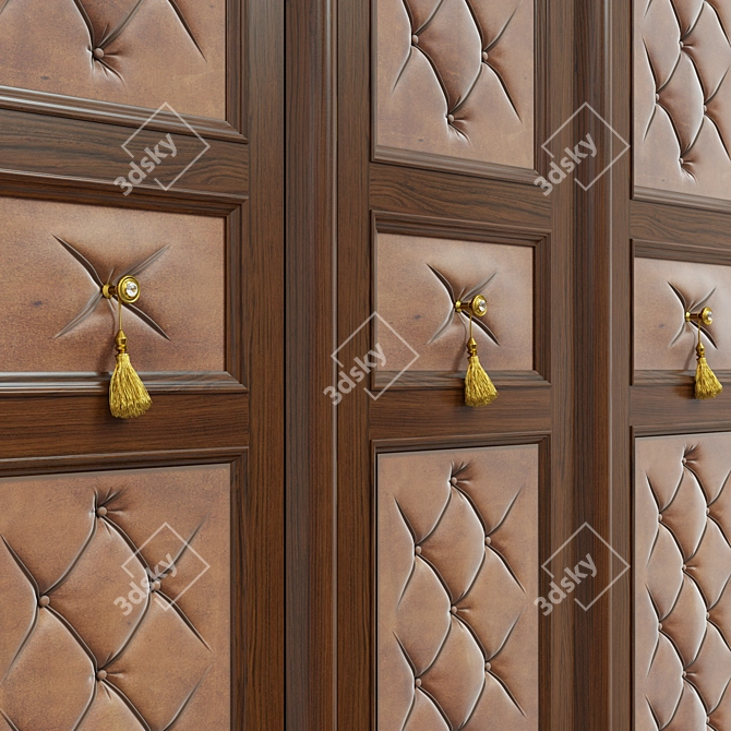 Classic Wood Wardrobe: Timeless Design 3D model image 2