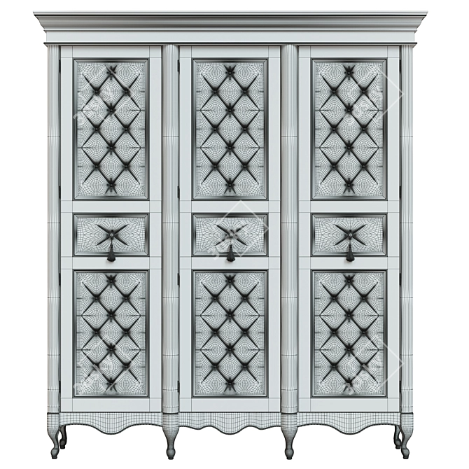 Classic Wood Wardrobe: Timeless Design 3D model image 5