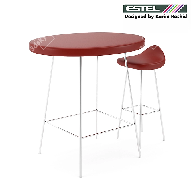 Futuristic Estel Chair Set 3D model image 2