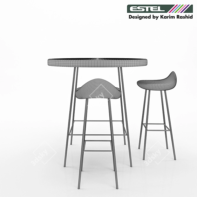 Futuristic Estel Chair Set 3D model image 4