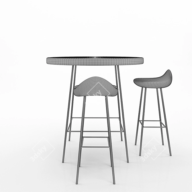 Futuristic Estel Chair Set 3D model image 8