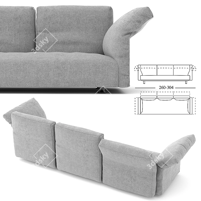 Luxury at its Finest: Edra Essential Sofa 3D model image 3