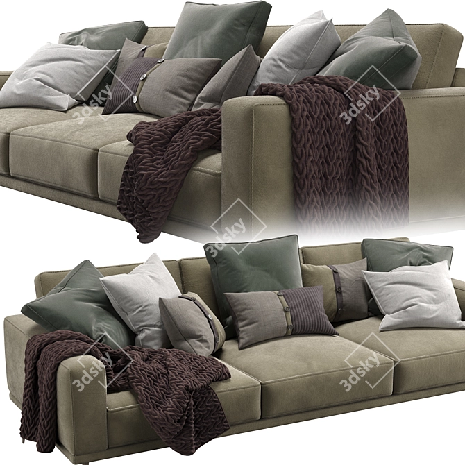 Elegant Boconcept Carlton Sofa 3D model image 2