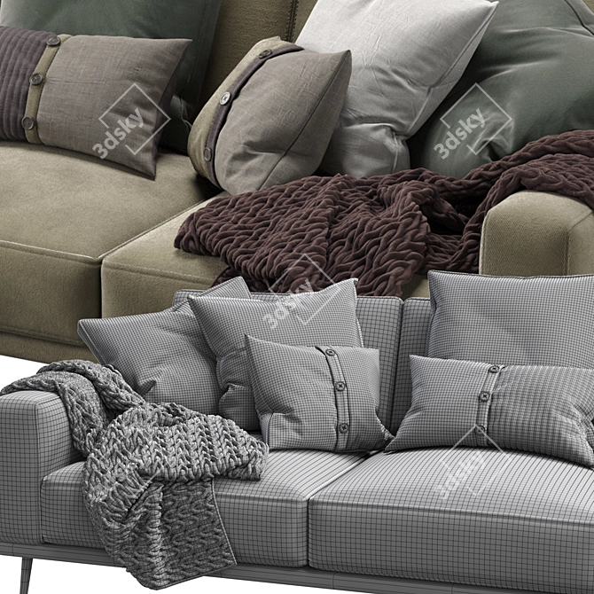 Elegant Boconcept Carlton Sofa 3D model image 3